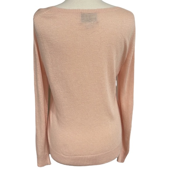 Wildfox Gold Label Sequin Leopard Print Peach Angora Blend Sweater SZ XS - Picture 5 of 7